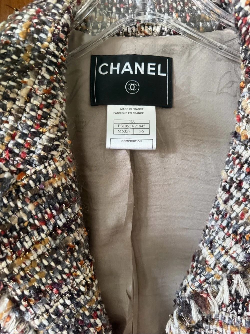 CHANEL Multicolor Tweed Jacket - Women's Classic Frayed Hem
